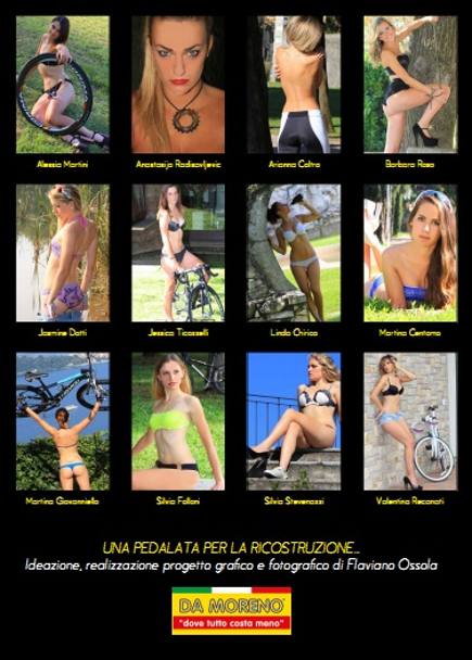 Al calendario hanno partecipato 12 ragazze tra cicliste professioniste e miss. Il calendario  in vendita nei negozi Da Moreno in provincia di Varese